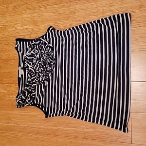 Liz Claiborne top in blue and white stripe. Sz. Large